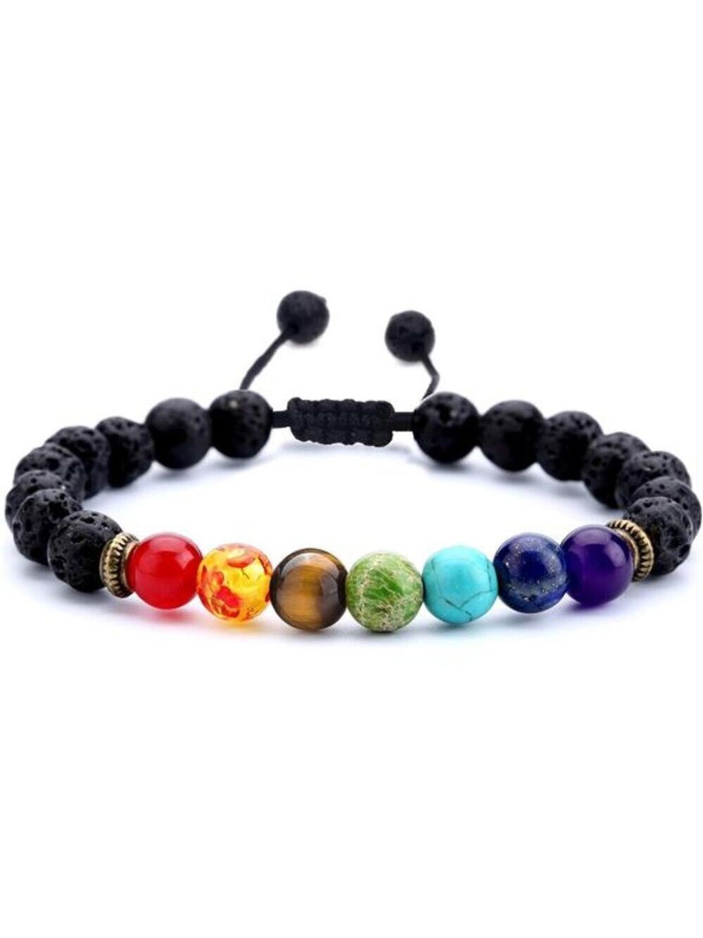Lava Stone Chakra Bracelet Diffuser Yoga Bracelet Natural Stone Beads Unisex
